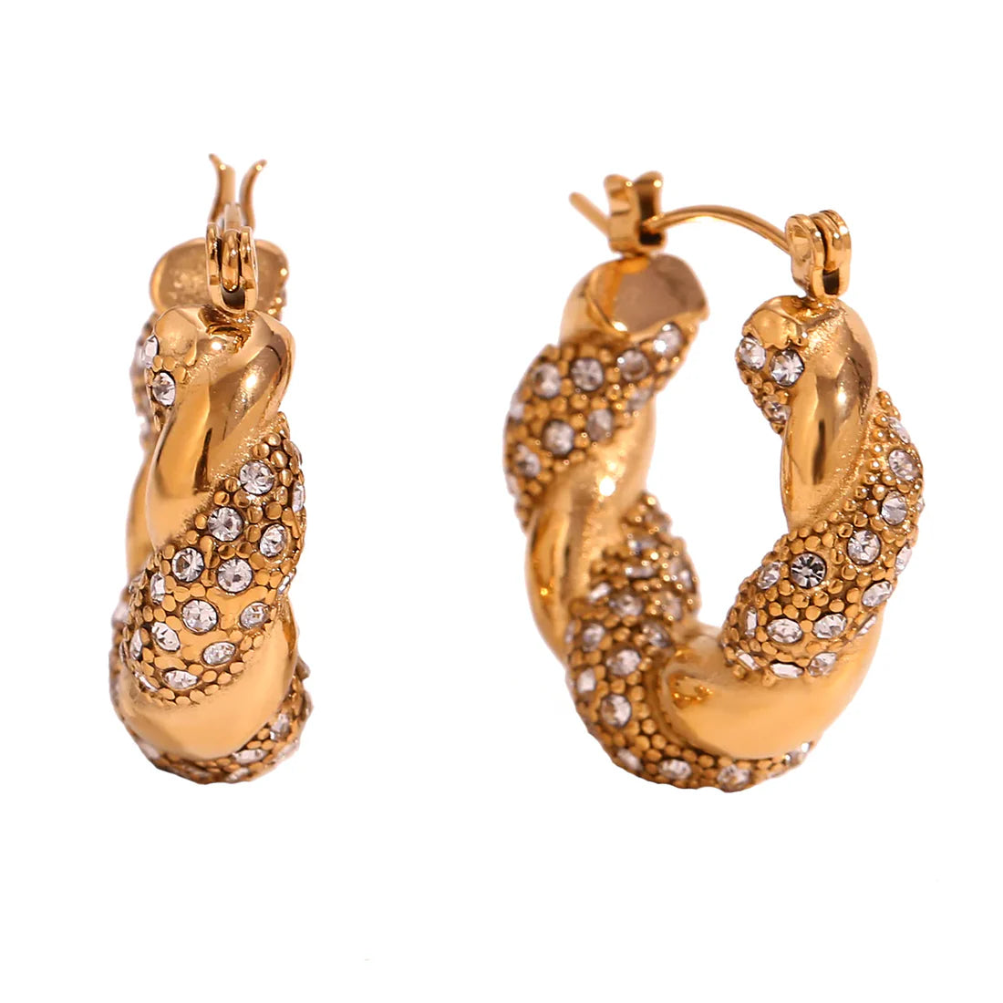 Donna Crystal Twisted Earrings