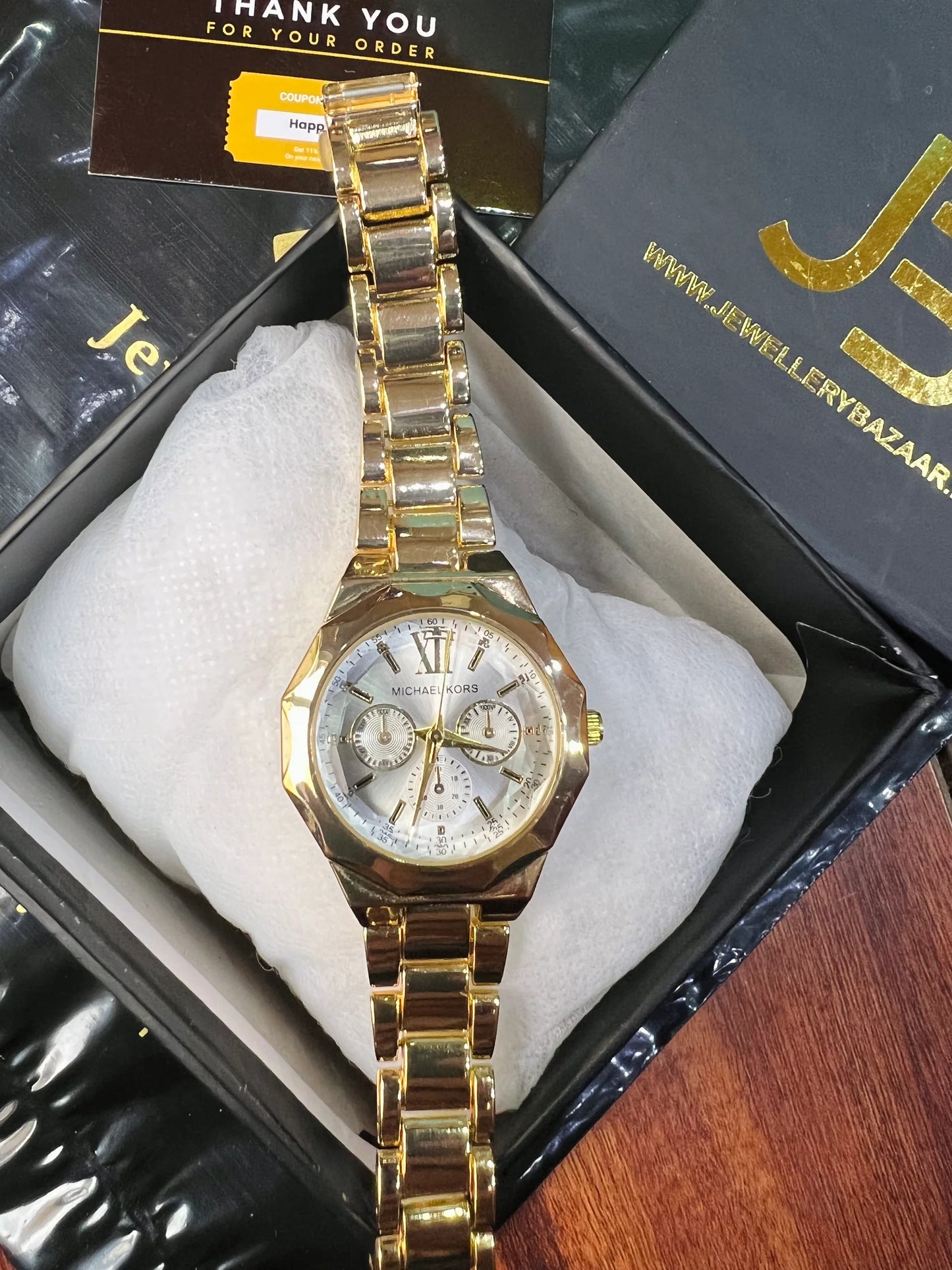 Michael Kors Date Adjust Watch White Dial