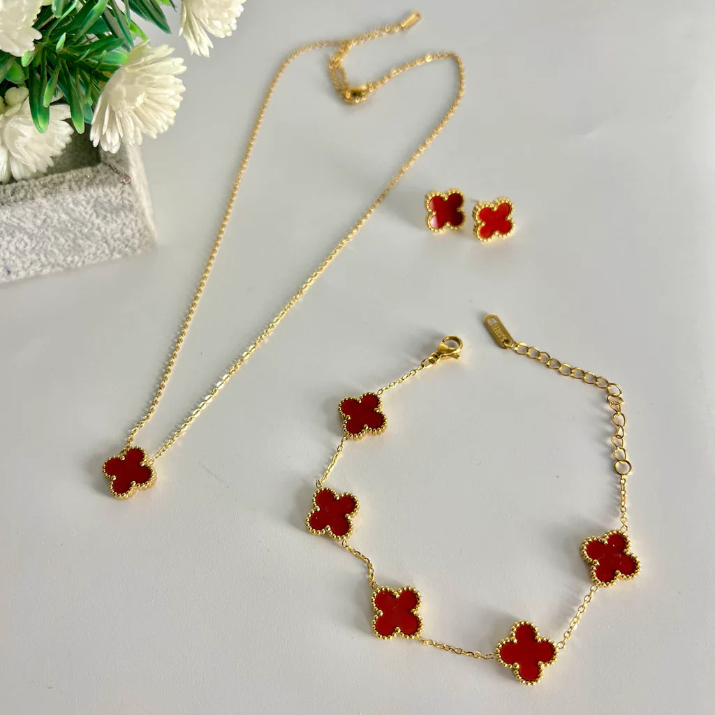 Red Clover Jewelry Set