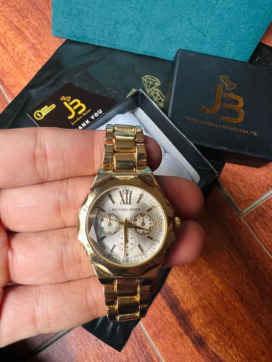 Michael Kors Date Adjust Watch White Dial
