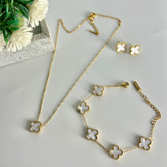 White Clover Jewelry Set