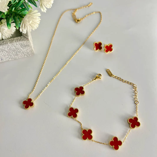 Red Clover Jewelry Set